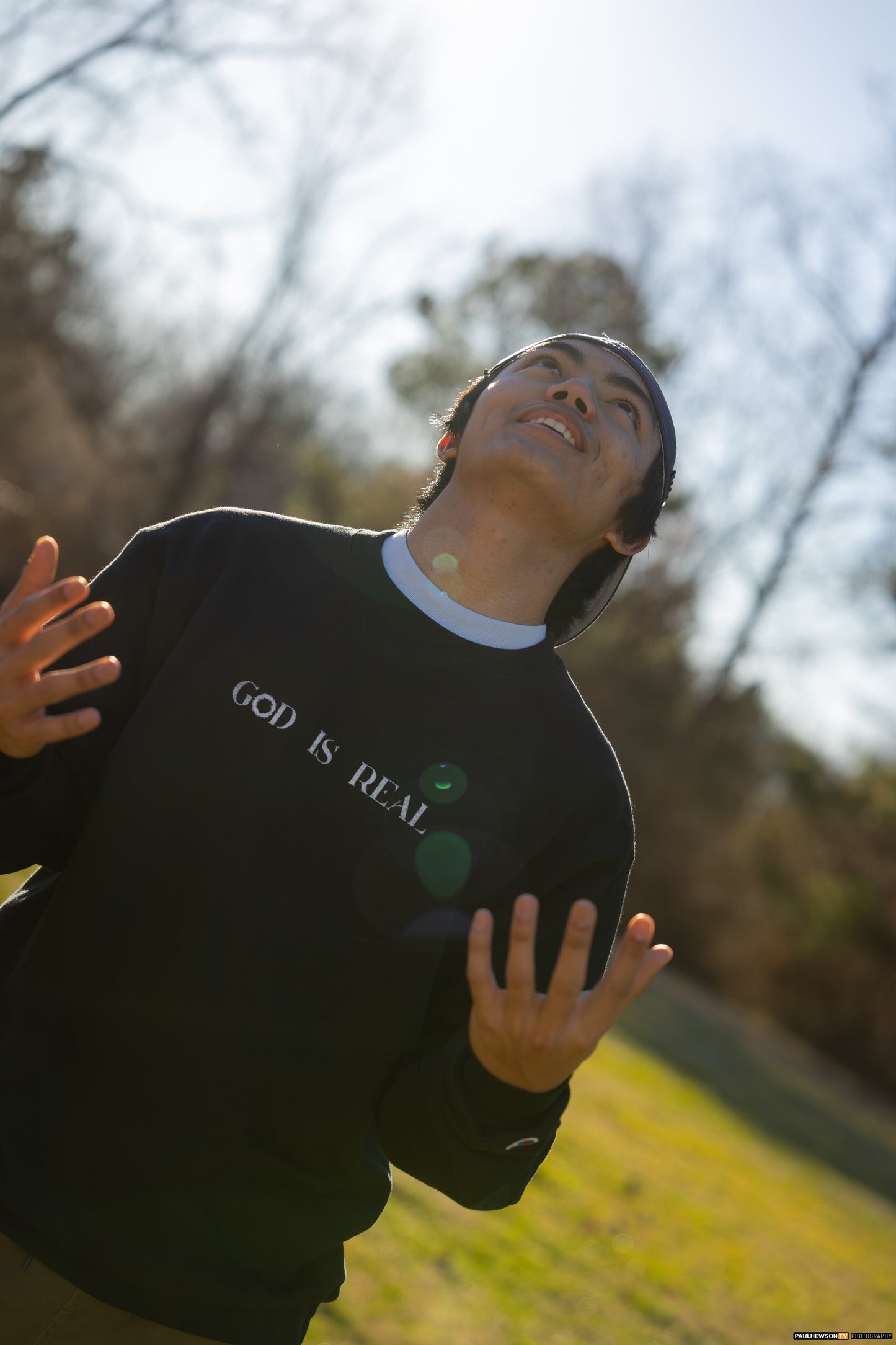 God is Real Champion Crewneck Sweatshirt