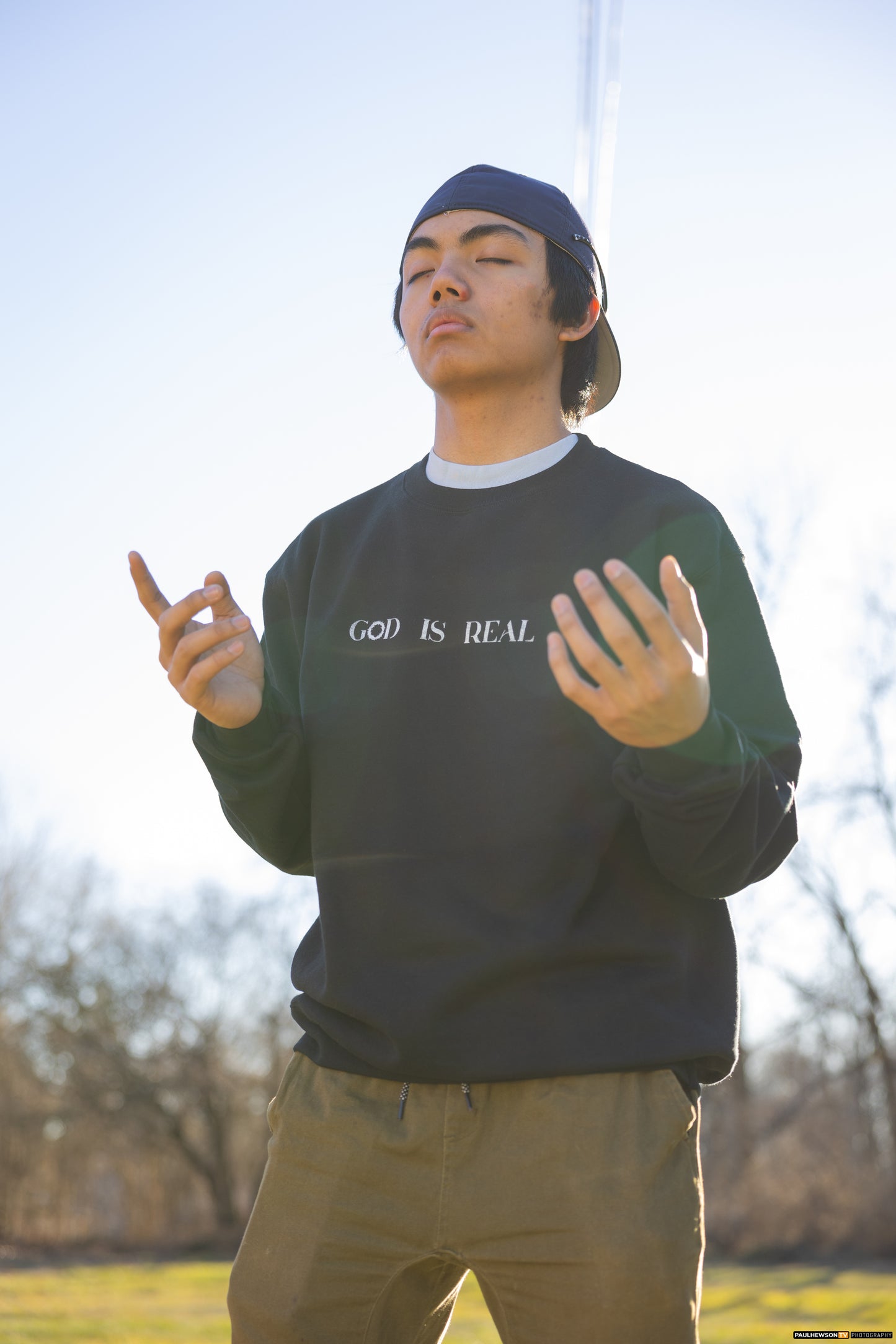 God is Real Champion Crewneck Sweatshirt